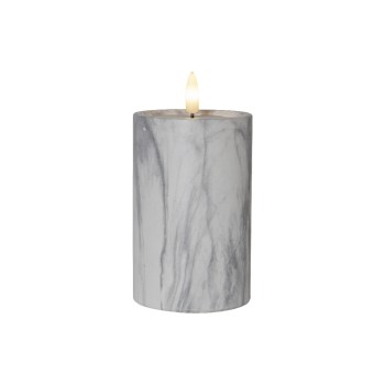 Star Trading LED Pillar Kerze Flame Marble, Indoor, grey, 15cm, Timerfunktion, 0.03W Star Trading LED Pillar Kerze Flame Marble, Indoor, grey, 15cm, Timerfunktion, 0.03W