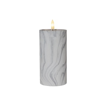 Star Trading LED Pillar Kerze Flame Marble, Indoor, grey, 17.5cm, Timerfunktion, 0.03W Star Trading LED Pillar Kerze Flame Marble, Indoor, grey, 17.5cm, Timerfunktion, 0.03W