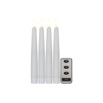 Star Trading Set de bougies LED sur tige Dîner Flamme Ø 2.1 x 20 cm, Blanc, 4 pcs