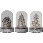 Star Trading Décoration de table Kupol Lot de 3, 8.5 cm, brun