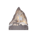 Star Trading Décoration de table Faune de montagne, 28 cm, bois
