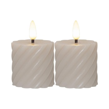 Star Trading LED Pillar Kerze Flamme Swirl, 0.03W, IP20, Beige, 2er Pack Star Trading LED Pillar Kerze Flamme Swirl, 0.03W, IP20, Beige, 2er Pack