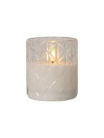 Star Trading LED Pillar Kerze Flamme Romb, 0.03W, IP20, Transparent, H 10cm