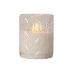 Star Trading Bougie LED Flamme Romb, Ø 10 x 12.5 cm, Transparent