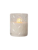 Star Trading LED Pillar Kerze Flamme Romb, 0.03W, IP20, Transparent, H 12.5cm