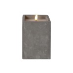 Star Trading Bougie LED Flamme Cem, 9 x 9 x 14.5 cm, Gris