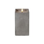 Star Trading Bougie LED Flamme Cem, 9 x 9 x 16.5 cm, Gris