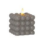 Star Trading Bougie LED Flamme Dot, 7.5 x 7.5 x 9.5 cm, Gris