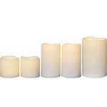 Star Trading Set de bougies LED Pillar Paul, Ø 7.5/10 x 7.5/12/15 cm, Beige