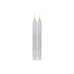 Star Trading LED Dinner Kerze Flamme Swirl, 0.03W, IP20, Weiss, 2er Pack