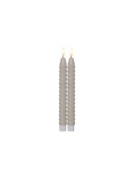 Star Trading LED Dinner Kerze Flamme Swirl, 0.03W, IP20, Beige, 2er Pack