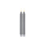 Star Trading LED Dinner Kerze Flamme Swirl, 0.03W, IP20, grey, 2er Pack