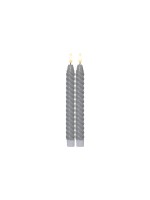 Star Trading LED Dinner Kerze Flamme Swirl, 0.03W, IP20, Grau, 2er Pack