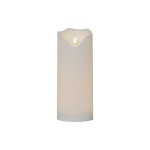 Star Trading LED Pillar Kerze Flamme Grand, 0.03W, IP44, Weiss