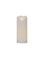 Star Trading LED Pillar Kerze Flamme Grand, 0.03W, IP44, Weiss