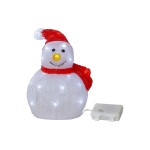 Star Trading Figurine LED Bonhomme de neige Crystalo, 25 cm, transparent