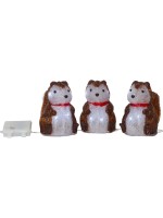 Star Trading Dekoration Crystalo Igel Set, with LED KW, exkl. Battterie 3xAA, IP44
