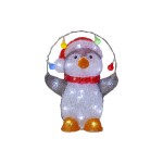 Star Trading Figurine LED Crystalo pingouin, 30 cm, multicolore