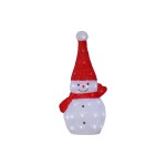Star Trading Figurine LED Bonhomme de neige Crystalo, 59 cm, blanc
