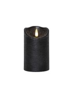 Star Trading LED Pillar Kerze Flamme Rustic, 0.06W, IP20, black 