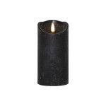 Star Trading Bougie LED Flamme Rustic, Ø 7.5 x 15 cm, Noir