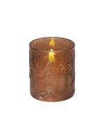 Star Trading Bougie LED Feuille de flamme Pillar, Ø 8.5 x 10 cm, brun