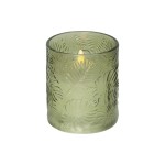 Star Trading Bougie LED Feuille de flamme Pillar, Ø 8.5 x 10 cm, vert