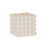 Star Trading Bougie LED Pillar Flamme Dot, 10 x 12.5 cm, blanc