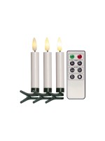 Star Trading Bougie à LED pour sapin flamme, Set de 10 pièces, blanc