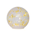 Star Trading Boule à neige MerryX-mas, Ø 15 cm, blanc