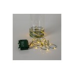 Star Trading Lichterkette Dew Drop Micro, IP44, Warmweiss, Grün