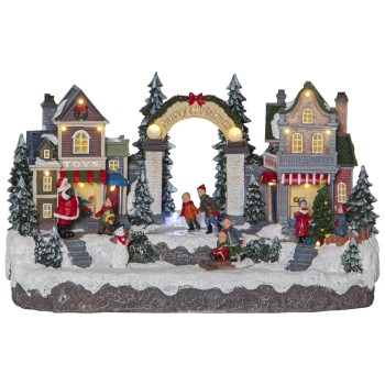 Star Trading Figurine LED Scène Iceville, 32 x 19 cm, RGBW, multicolore