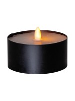Star Trading LED Teelicht Maxi black , exkl. Batterie 2xAA, 7x10.5cm, Timer 6/18h