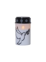 Star Trading LED Grablicht Dove white, exkl. Batterie 2xC, H 12.5cm, Timer 6/18h
