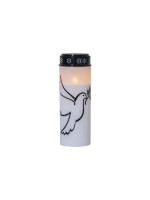 Star Trading Bougie funéraire LED Colombe, Ø 7.5 x 20.5 cm, Blanc