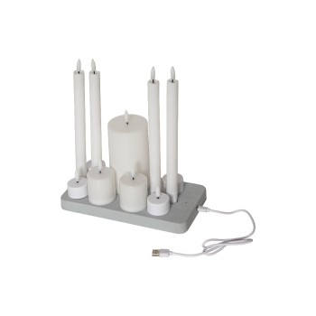 Star Trading LED Pillar Kerze Flamme, Indoor, white, Charge Star Trading LED Pillar Kerze Flamme, Indoor, white, Charge