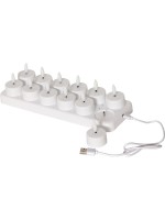 Star Trading LED Teelicht 12 Pack Flamme, Indoor, white, Charge