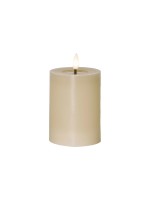 Star Trading LED Pillar Kerze Flamme Flow, Indoor, Beige, 12.5cm Höhe, Timerfunktion