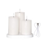 Star Trading Set de bougies LED Pillar Charge 3P Intérieur, Blanc