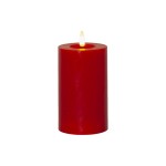 Star Trading LED Pillar Kerze Flamme Flow, Indoor, Rot, 15 cm höhe, Timerfunktion