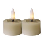 Star Trading LED Teelicht 2 Pack Flow, Indoor, Beige, 5cm  Höhe, Timerfunktion
