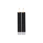 Star Trading LED Dinner Kerze 2P Flamme, Indoor, black , 15 cm höhe, Timerfunktion