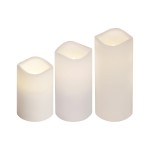 Star Trading LED Pillar Kerze 3er Pack Paul, Outdoor, white, 18cm Höhe, Timerfunktion