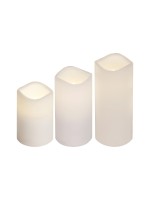 Star Trading Set de bougies LED Pilier Paul Lot de 3, blanc