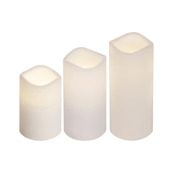 Star Trading LED Pillar Kerze 3er Pack Paul, Outdoor, white, 18cm Höhe, Timerfunktion Star Trading LED Pillar Kerze 3er Pack Paul, Outdoor, white, 18cm Höhe, Timerfunktion