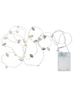 Star Trading Lichterkette DEW DROP Blätter, silver/transparent warmweiss 0.06W
