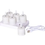 Star Trading Set de bougies LED Flamme Charge, 6 pièces