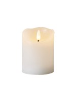 Star Trading Bougie LED Flamme Rustic, Ø 7.5 x 10 cm, Blanc