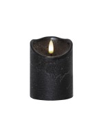 Star Trading Bougie LED Flamme Rustic, Ø 7.5 x 10 cm, Noir