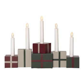 Star Trading Bougeoirs Cadeaux de Noël Multicolore, 25,00 cm de hauteur